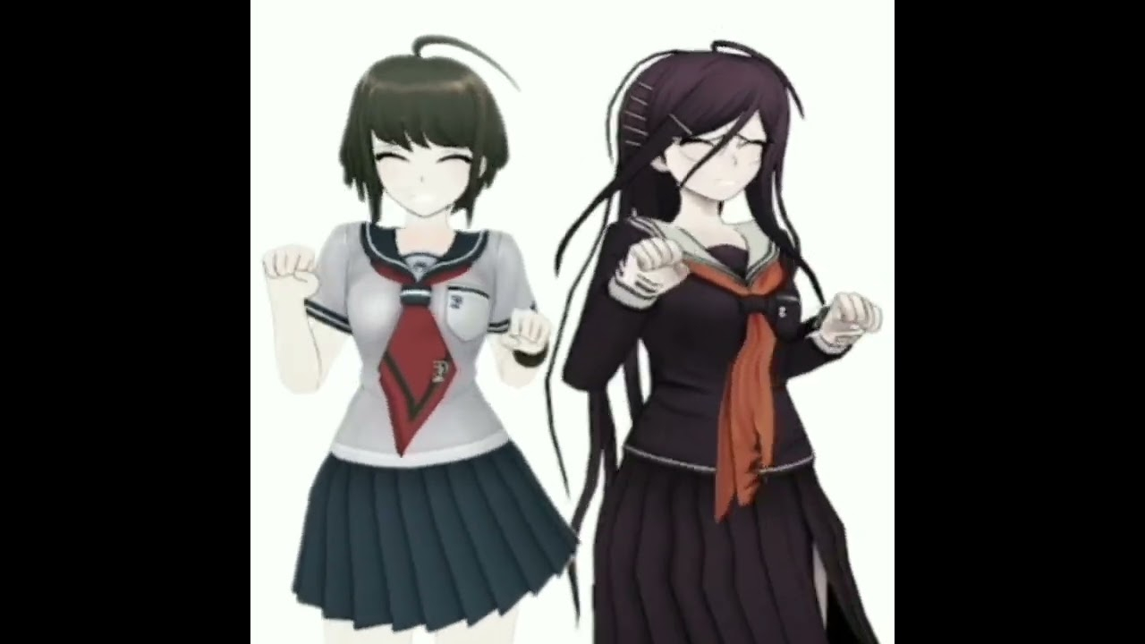 Komaru Naegi and Toko Fukawa Nya Ara Ara Sad Cat Dance
